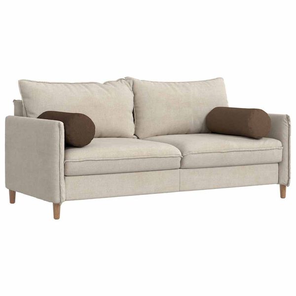 vidaXL Bolsterkissen 2 Stück Braun Ø 25 x 70 cm Stoff