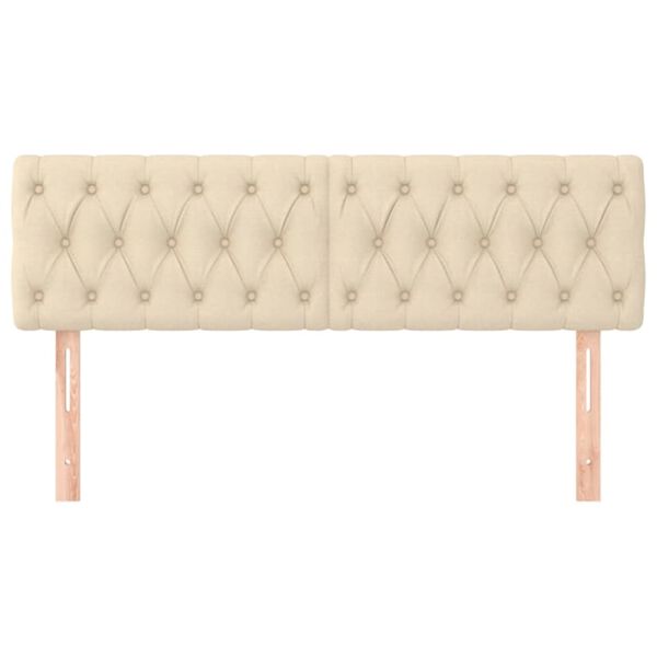 vidaXL Kopfteile Creme 160x7x78/88 cm Stoff