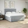 vidaXL Boxspringbett mit Matratze Hellgrau 180x200 cm Stoff