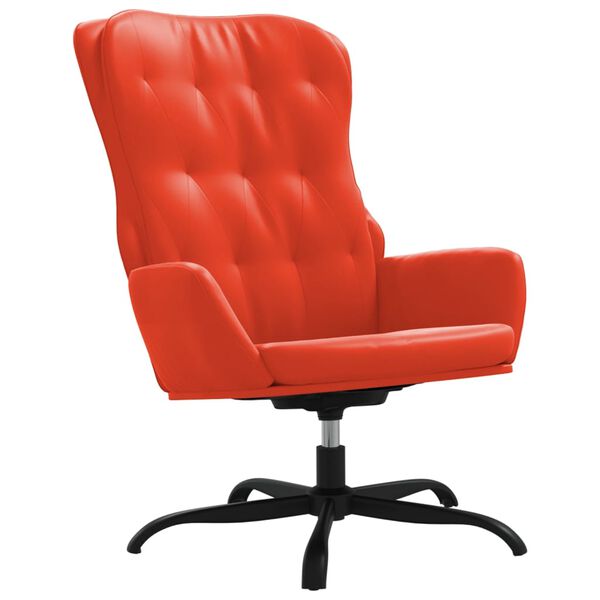 vidaXL Relaxsessel mit Hocker Rot Kunstleder