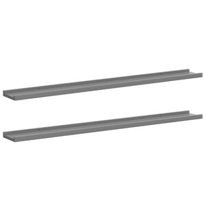 vidaXL Wandregale 2 Stk. Grau 100x9x3 cm