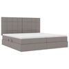vidaXL Bett mit Stauraum und LED mit LED Taupe 200 x 200 cm Polyester