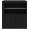 vidaXL Sideboard mit LED-Leuchten Schwarz 60,5x37x67 cm