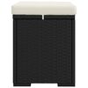 vidaXL Hocker mit Kissen Schwarz 40x30x40 cm Poly Rattan