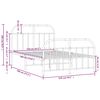 vidaXL Bettgestell mit Kopf- und Fu&szlig;teil Metall Schwarz 120x190 cm
