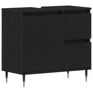 vidaXL Badezimmerschrank Schwarz Eichen-Optik 65 x 33 x 60 cm