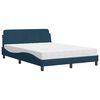 vidaXL Bett mit Matratze "Dover" Blau 140x190 cm Samt