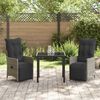 vidaXL Garten Essgruppe mit Kissen 3 pcs Grau Poly-Rattan