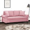 vidaXL 2-Sitzer-Sofa mit Zierkissen Rosa 140 cm Samt