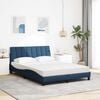 vidaXL Bett mit Matratze "Hanko" Blau 120x200 cm Stoff