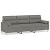 vidaXL 3-Sitzer-Sofa mit Kissen Dunkelgrau 210 cm Stoff
