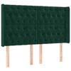 vidaXL Kopfteil mit Ohren Dunkelgr&uuml;n 147x16x118/128 cm Samt