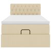 vidaXL Ottoman-Bett mit Matratze Creme 90x200 cm Stoff