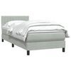 vidaXL Boxspringbett mit Matratze Hellgrau 90x210 cm Samt