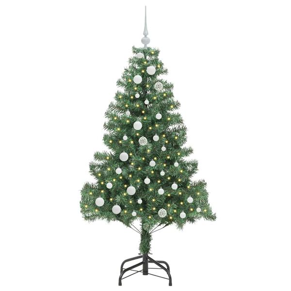 vidaXL Weihnachtsbaum mit 150 LEDs mit St&auml;nder Gr&uuml;n 150 cm PVC