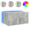 vidaXL TV-Wandschrank mit LED-Leuchten Betongrau 60x35x31 cm