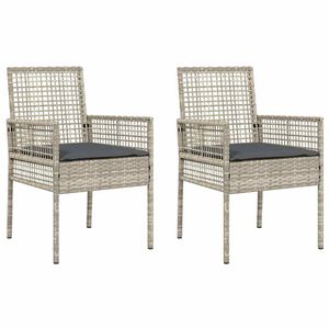 vidaXL Gartenstuhl 2 stk. Hellgrau Poly-Rattan