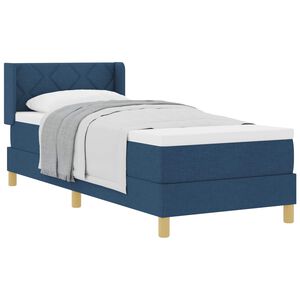 vidaXL Boxspringbett mit Matratze mit Kopfteil Blau 80 x 200 cm Stoff