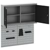 vidaXL Werkzeugschrank und Pegboard Set mit Regal 3 pcs Schwarz