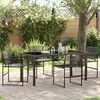 vidaXL Garten Essgruppe 5 pcs Schwarz Pulverbeschichteter Stahl