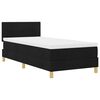 vidaXL Boxspringbett mit Matratze Schwarz 80 x 200 cm Stoff