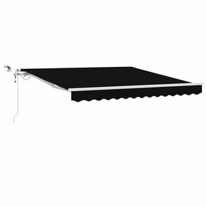 vidaXL Einziehbare Markise Schwarz 300 x 250 cm Polyester und Metall