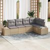 vidaXL Gartensofa-set 5 pcs Beige Poly-Rattan