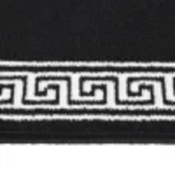 vidaXL Teppichl&auml;ufer BCF Schwarz mit Motiv 80x450 cm