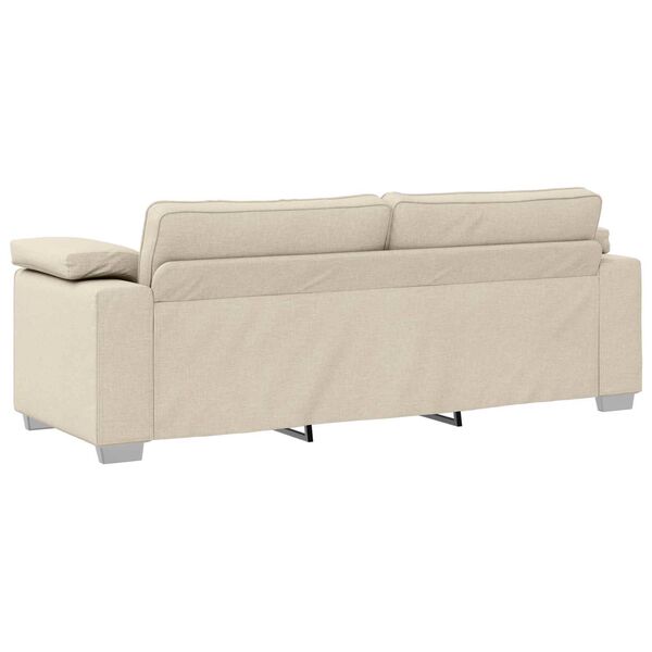 vidaXL Sofa Beige 219 x 77 x 82 cm Leinenmischgewebe