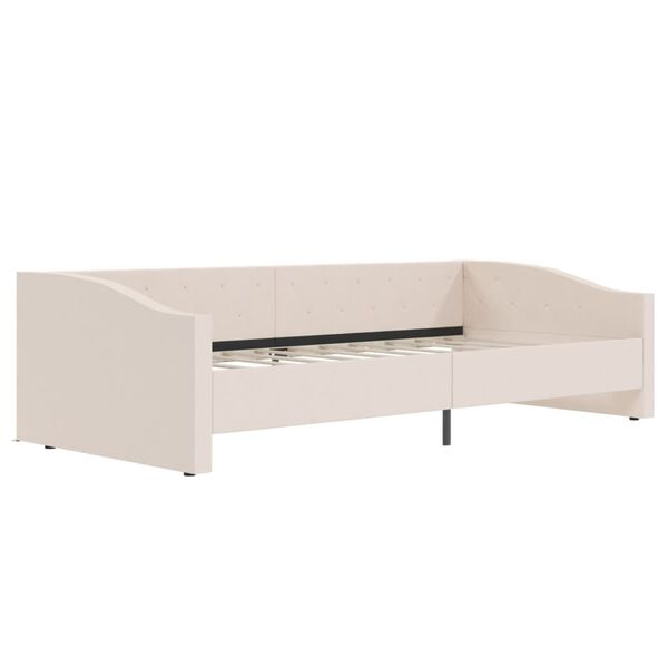 vidaXL Tagesbett mit Matratze USB Creme Stoff 90x200 cm