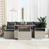 vidaXL Garten-Sofa-Set mit Kissen 7 pcs Hellgrau