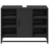 vidaXL Waschbeckenunterschrank Schwarz 80x33x60 cm Holzwerkstoff