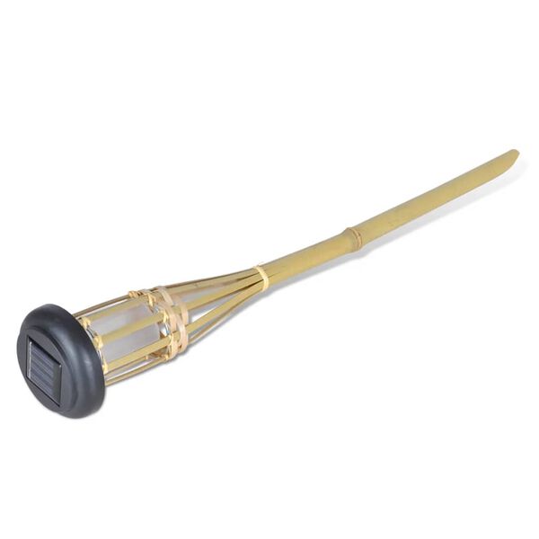 Solar-Taschenlampen 12 x Bambus-Fackel Lampen Garten