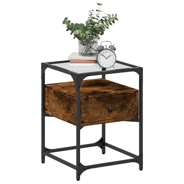 vidaXL Nachttische 2 Stk. R&auml;uchereiche 40x40x55 cm Holzwerkstoff