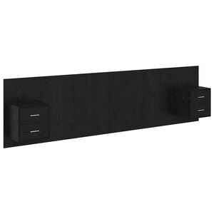 vidaXL Kopfteil mit Schrank 3 stk. Schwarz Eichen-Optik Holzwerkstoff