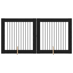 vidaXL Hundetor mit St&auml;ndern 2 pcs Schwarze Eiche 100 x 100 cm