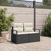 vidaXL Garten-Sofa mit Kissen 120 x 62 x 69 cm Poly-Rattan