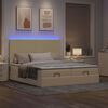 vidaXL Ottoman-Bett mit Matratzen & LEDs Creme 180x200 cm Stoff