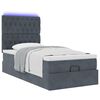 vidaXL Ottoman-Bett mit Matratzen & LEDs Dunkelgrau 80x200 cm Samt