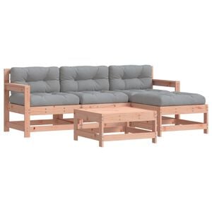 vidaXL 5-tlg. Garten-Lounge-Set mit Kissen Massivholz Douglasie