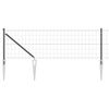 vidaXL Euro-Zaun mit Stacheln 10 x 0,6 m PVC-beschichteter Stahl Grau