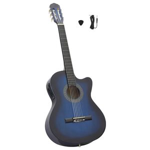 vidaXL Westerngitarre Cutaway mit Equalizer und 6 Saiten Blau