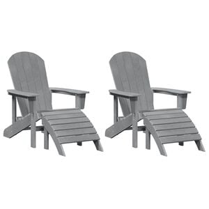 vidaXL Gartenstuhl 2 stk. Hellgrau Polyethylen