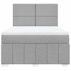 vidaXL Boxspringbett mit Matratze Hellgrau 140x190 cm Stoff