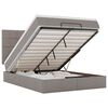 vidaXL Ottoman-Bett mit Matratze & LEDs Taupe 140x190 cm Stoff