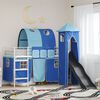 vidaXL Kinderloftbett Wei&szlig; und Blau 99,5 x 190 cm Metall