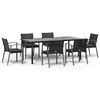 vidaXL 7-tlg. Garten-Essgruppe mit Kissen Poly Rattan und Stahl