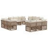vidaXL Gartensofa-set 12 stk. Beige Poly-Rattan
