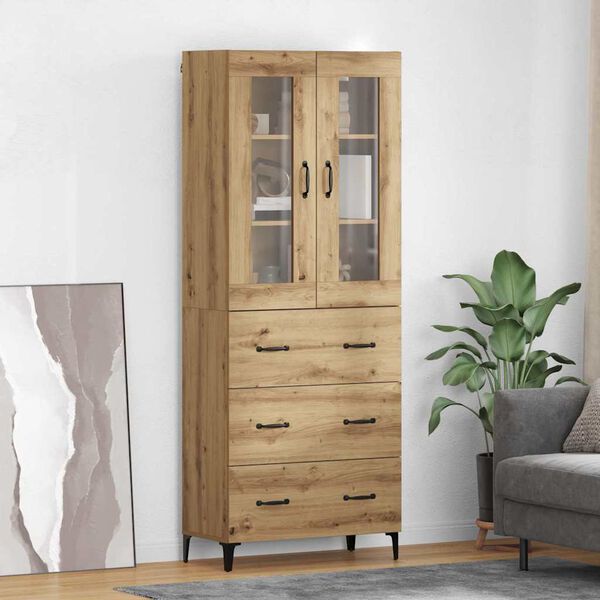 vidaXL Highboard Artisan-Eiche 69,5 x 34 x 180 cm Holzwerkstoff