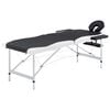vidaXL Massageliege Klappbar 2-Zonen Aluminiumgestell Schwarz und Wei&szlig;